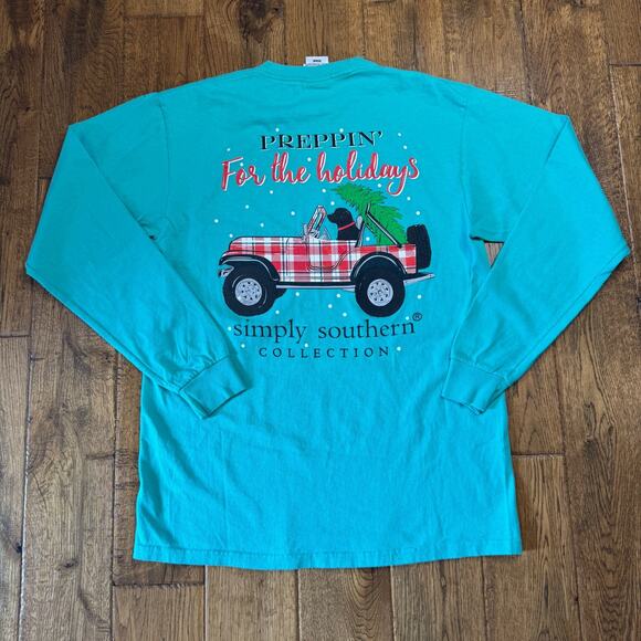 Simply Southern Tops - Simply Southern “Preppin for the Holidays’ Long Slv T-Shirt Women’s M Christmas